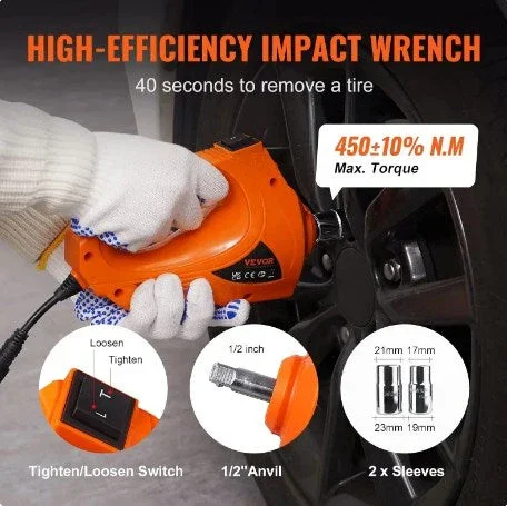 Electric impact wrench in use