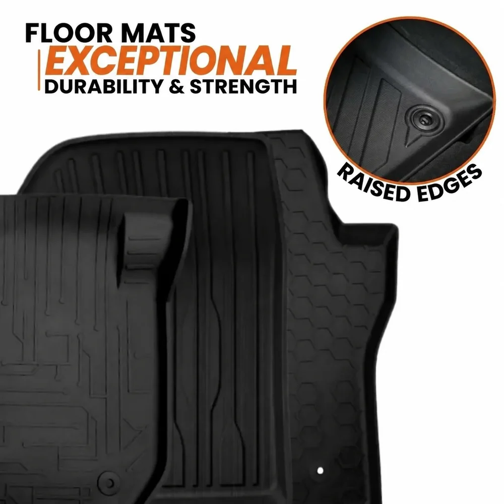 Durable floor mats with raised edges